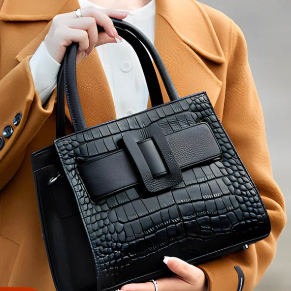 Kim's | Florence Buckle-Front Top-Handle Tote | Structured Handbag