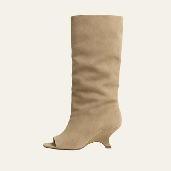Kim's | Valencia Suede Peep-Toe Boots