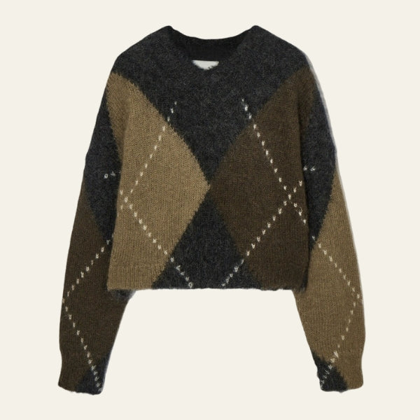 Kim's | Aspen Argyle Wool Women's Argyle Pattern Sweater