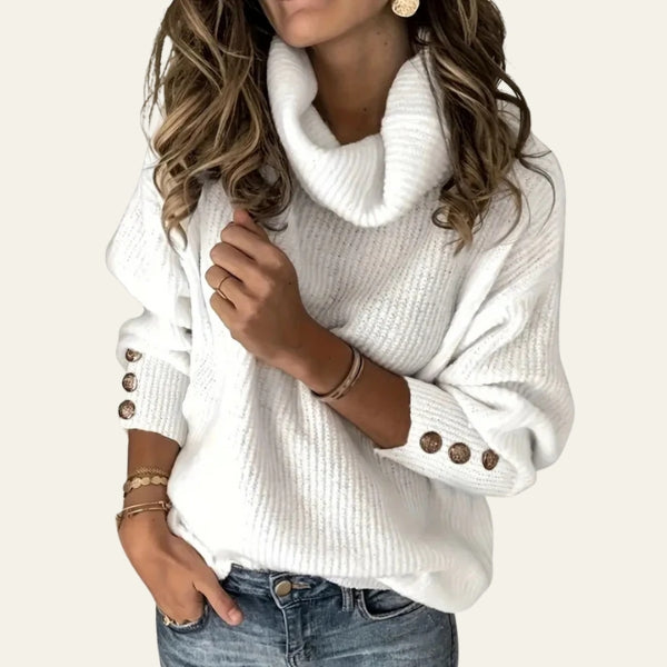 Kim's | Aspen Buttoned Women's Turtleneck Sweater