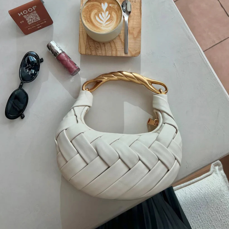 Kim's | Alexandra Woven Mini Hobo Bag | Compact Carryall