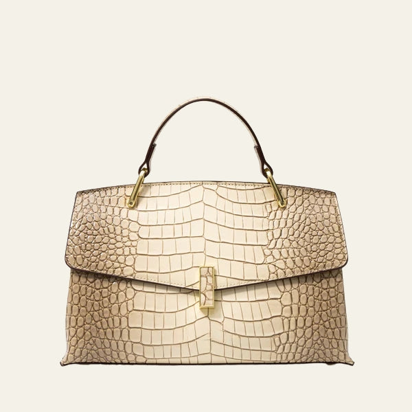 Kim's | Verona Croc-Embossed Top-Handle Handbag | Structured Handbag