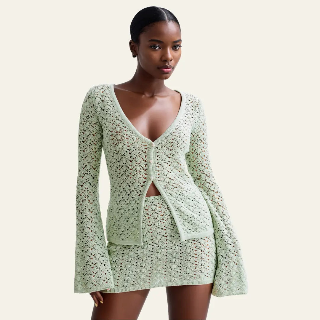 Kim's | Amalfi Women's Crochet Knit Skirt Set