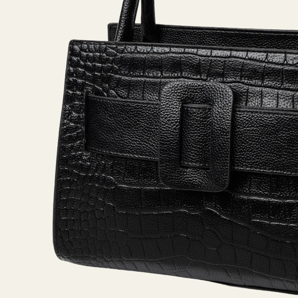 Kim's | Florence Buckle-Front Top-Handle Tote | Structured Handbag