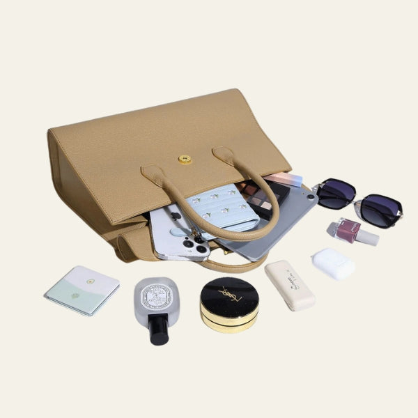 Kim's | Siena Pebbled Top-Handle Bag | Medium Structured Tote