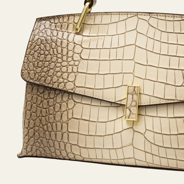 Kim's | Verona Croc-Embossed Top-Handle Handbag | Structured Handbag