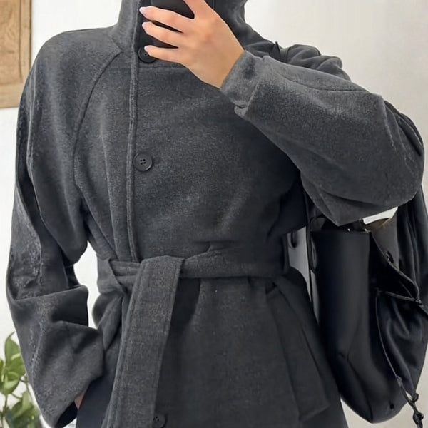 Kim's | Aspen High-Collar Belted Longline Coat