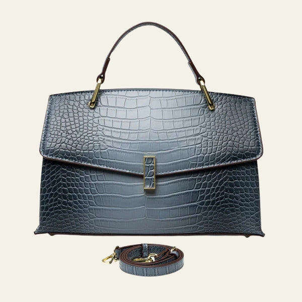 Kim's | Verona Croc-Embossed Top-Handle Handbag | Structured Handbag