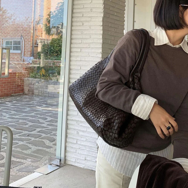 Kim's | Amalfi Woven Tote Bag | Large Structured Carryall