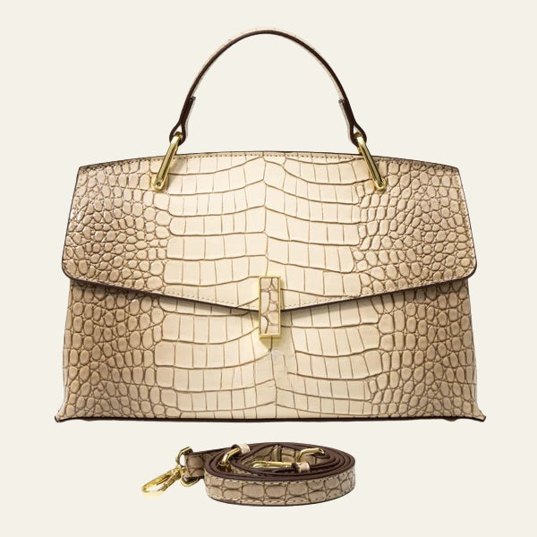 Kim's | Verona Croc-Embossed Top-Handle Handbag | Structured Handbag