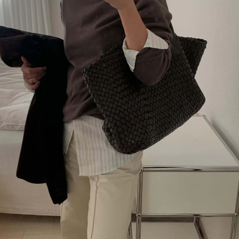 Kim's | Amalfi Woven Tote Bag | Large Structured Carryall