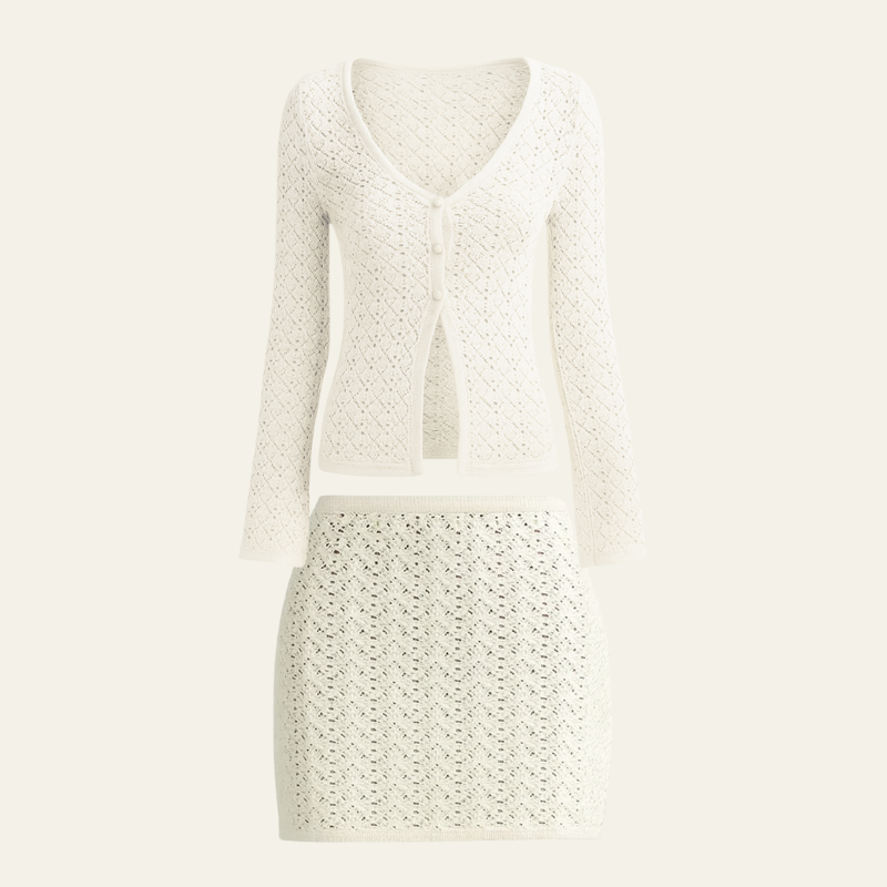 Kim's | Amalfi Women's Crochet Knit Skirt Set