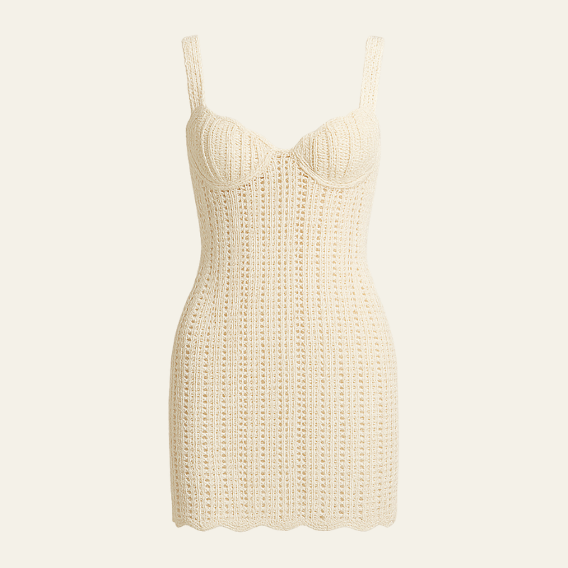Kim's | Certaldo Crochet Mini | Scalloped Bodice Dress