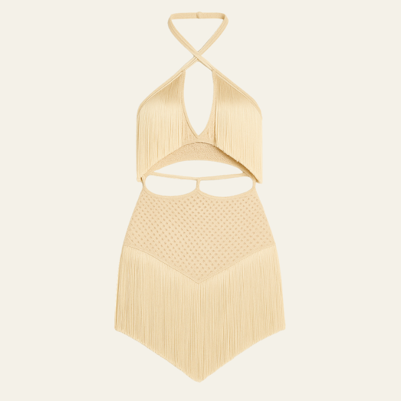 Kim's | Kendal Crochet Two-Piece | Top & Fringe Skirt