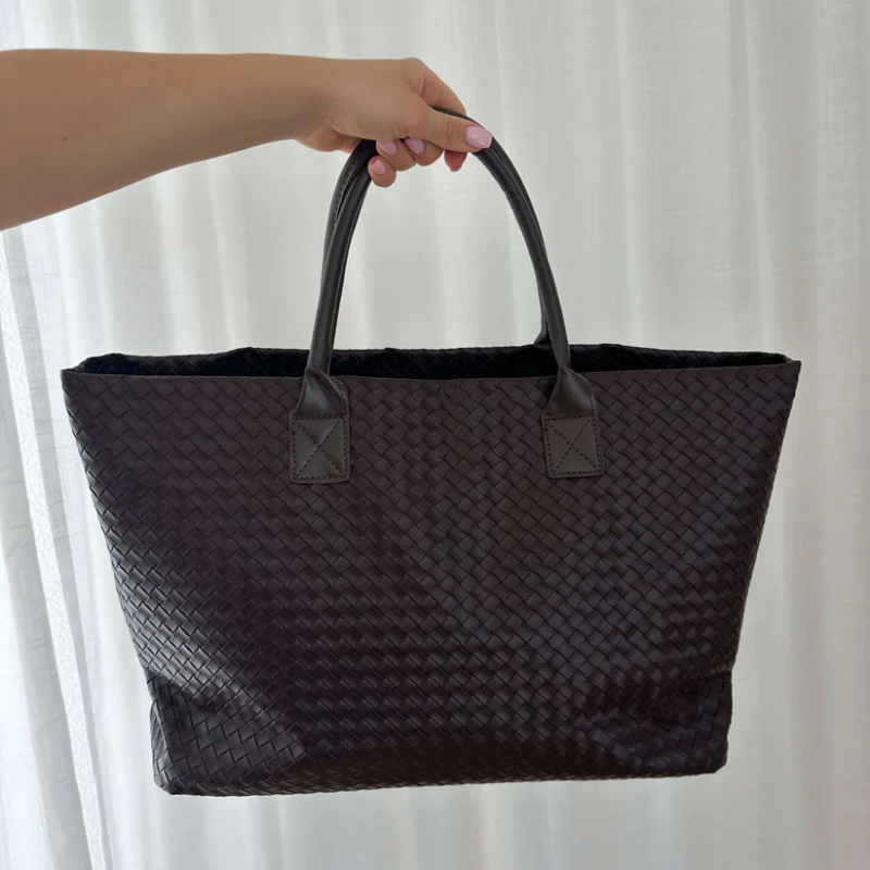 Kim's | Amalfi Woven Tote Bag | Large Structured Carryall