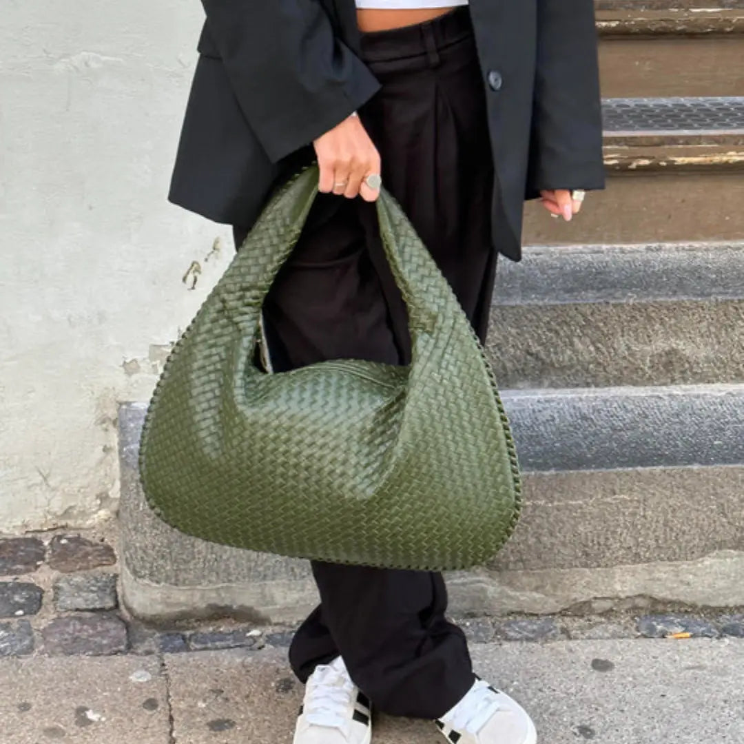 Kim's | Bordeaux Woven Hobo Bag | Medium Woven Carryall