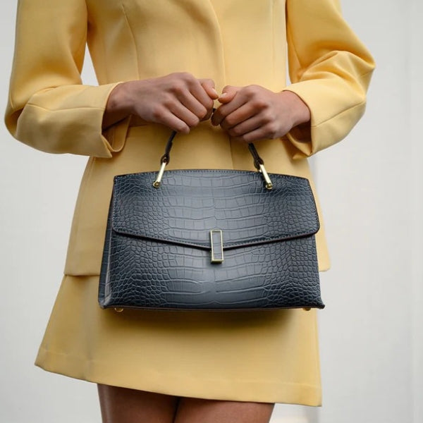 Kim's | Verona Croc-Embossed Top-Handle Handbag | Structured Handbag