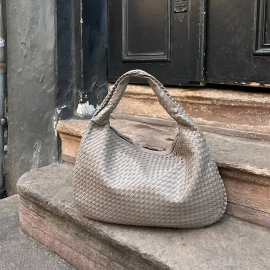 Kim's | Bordeaux Woven Hobo Bag | Medium Woven Carryall