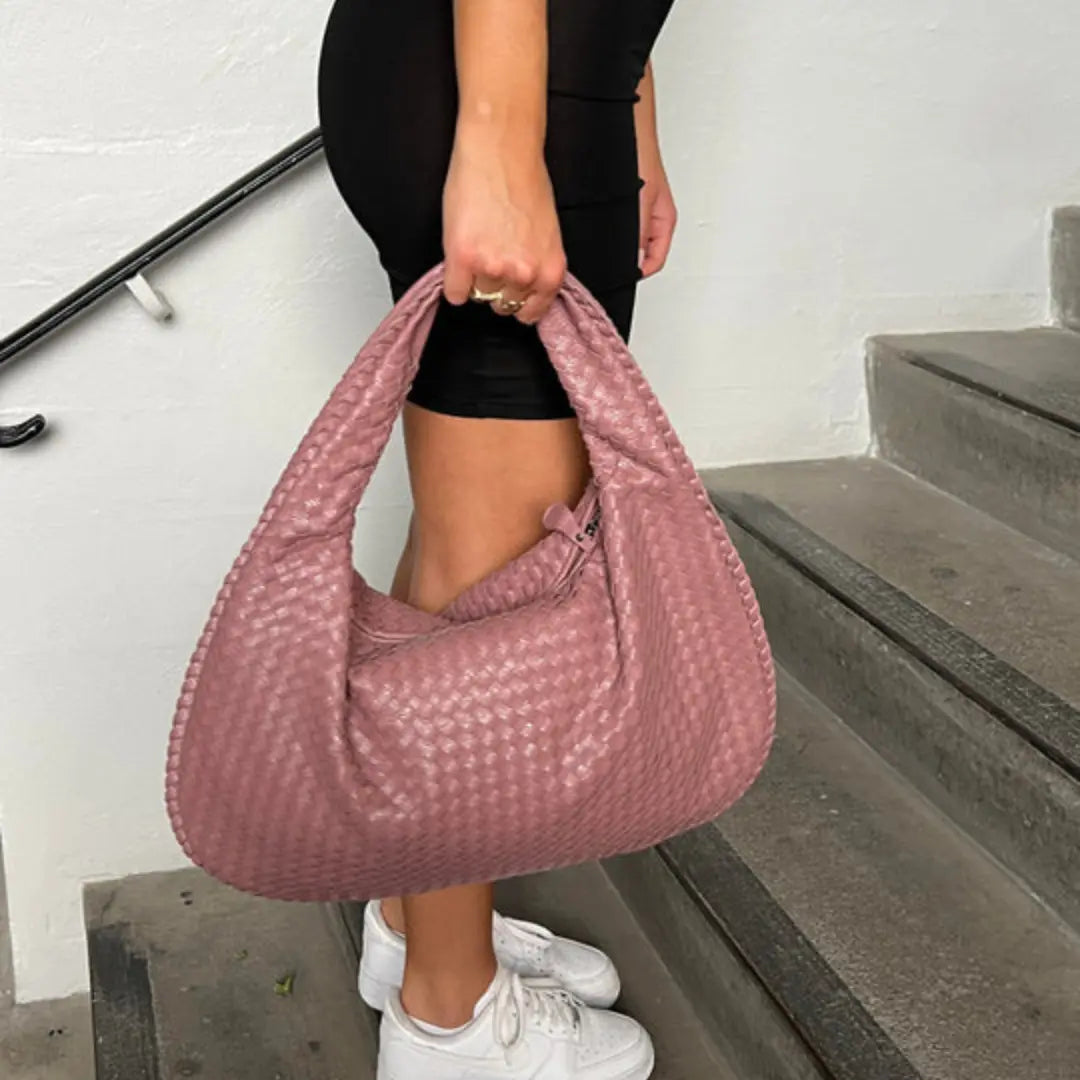 Kim's | Bordeaux Woven Hobo Bag | Medium Woven Carryall