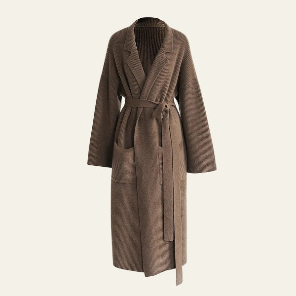 Kim's | Portofino Belted Ribbed Knit Coat