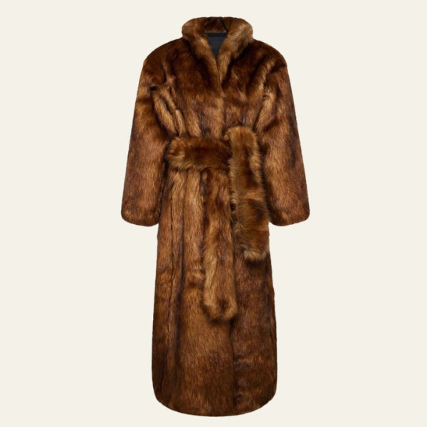 Kim's | Marlowe Longline Belted Faux-Fur Coat