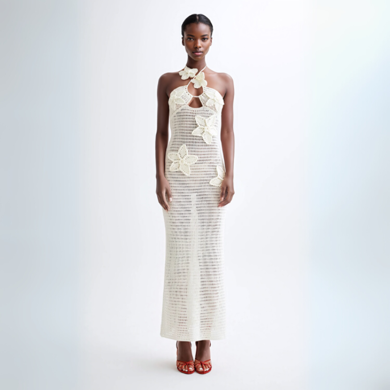Kim's | Capri Crochet Maxi | Halterneck Floral Dress