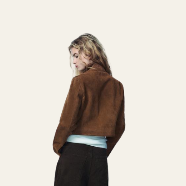 Kim's | Siena Women’s Cropped Jacket in Vegan Suede