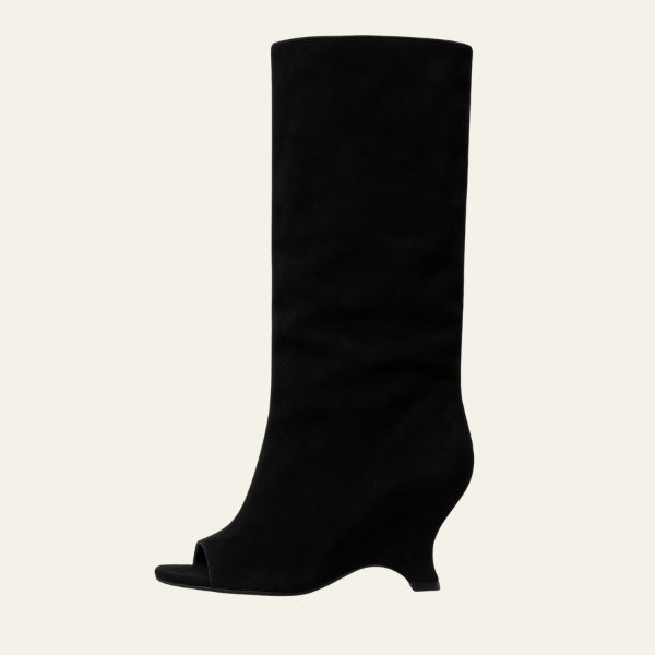 Kim's | Valencia Suede Peep-Toe Boots
