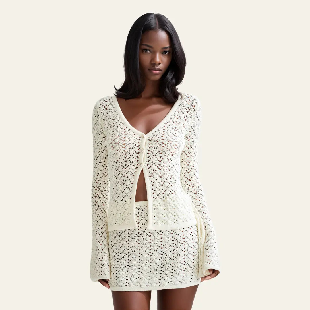 Kim's | Amalfi Women's Crochet Knit Skirt Set