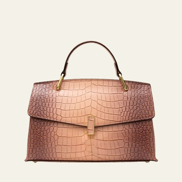 Kim's | Verona Croc-Embossed Top-Handle Handbag | Structured Handbag