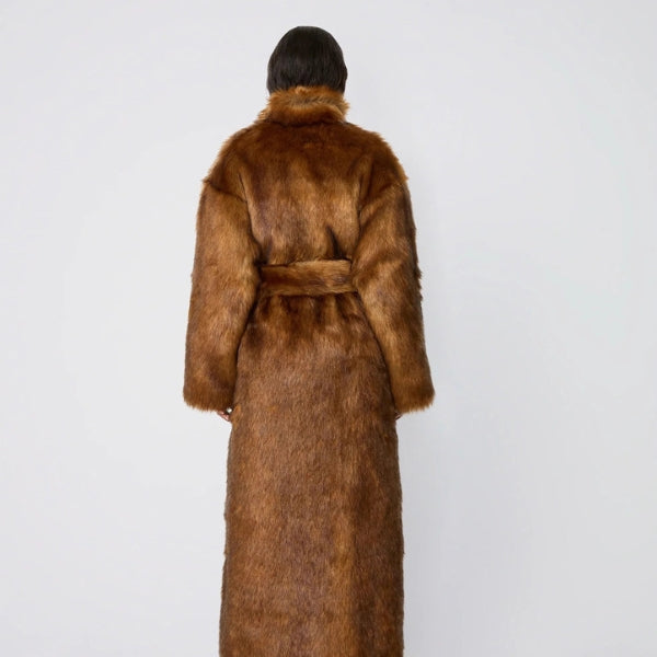 Kim's | Marlowe Longline Belted Faux-Fur Coat