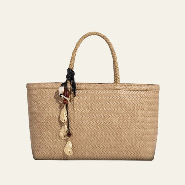 Kim's | Valencia Braided Tote Bag | Medium Woven Carryall