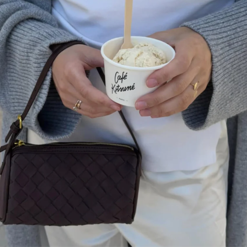 Kim's | Siena Woven Shoulder Bag | Medium Structured Carryall