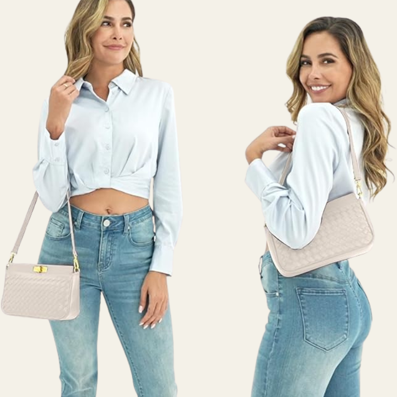 Kim's | Beatrice Woven Shoulder Bag | Compact Rectangular Bag