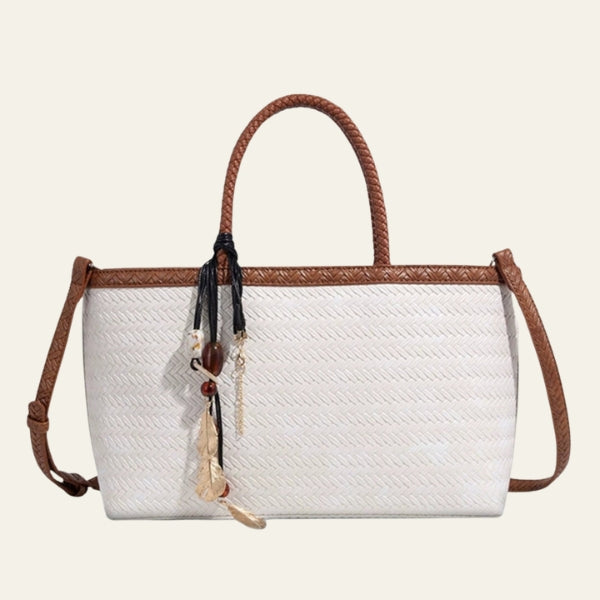 Kim's | Valencia Braided Tote Bag | Medium Woven Carryall