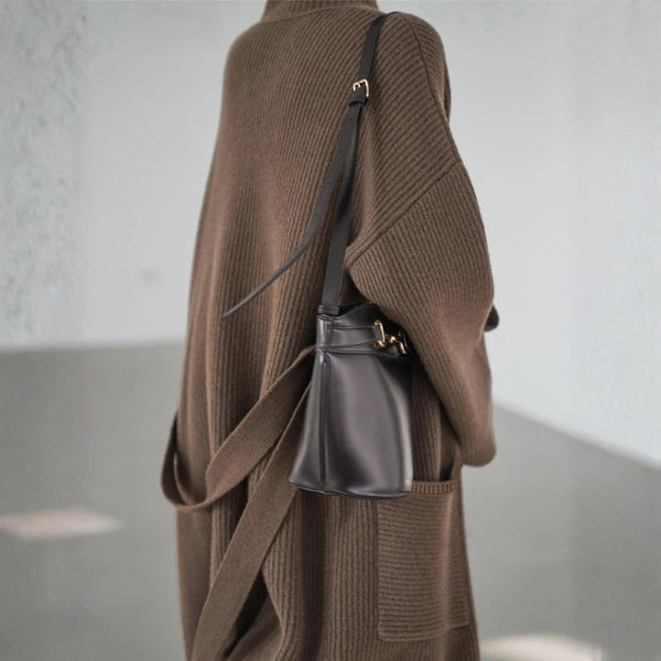 Kim's | Portofino Belted Ribbed Knit Coat