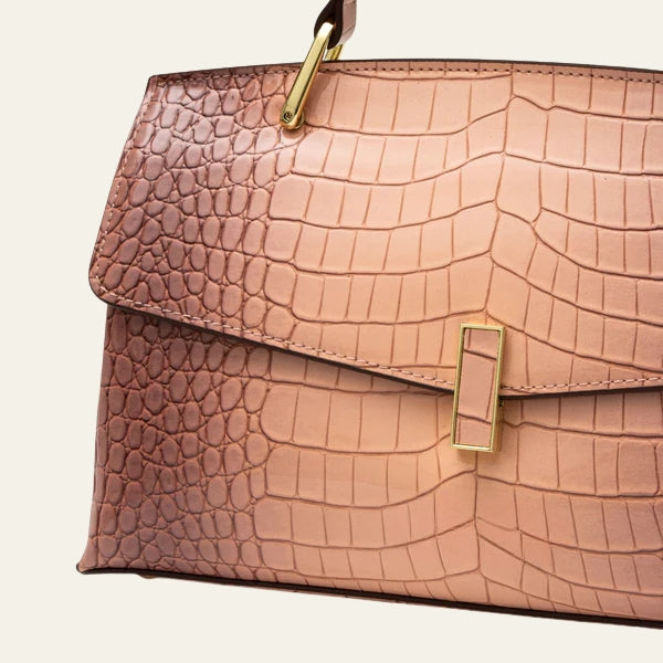 Kim's | Verona Croc-Embossed Top-Handle Handbag | Structured Handbag