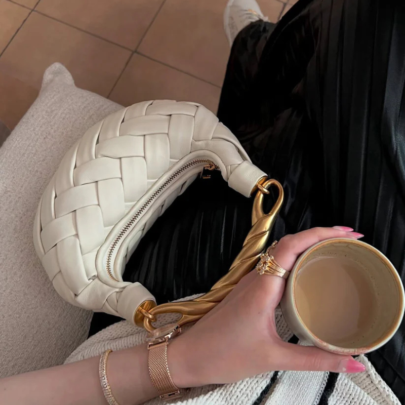 Kim's | Alexandra Woven Mini Hobo Bag | Compact Carryall