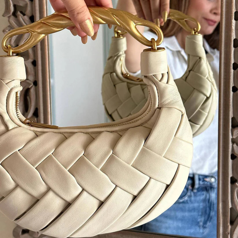 Kim's | Alexandra Woven Mini Hobo Bag | Compact Carryall