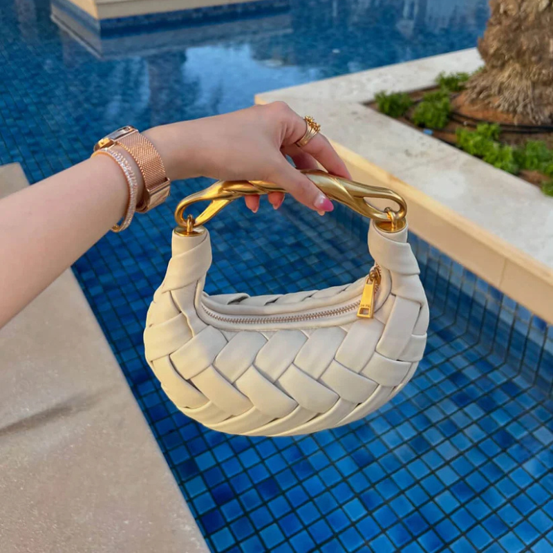 Kim's | Alexandra Woven Mini Hobo Bag | Compact Carryall