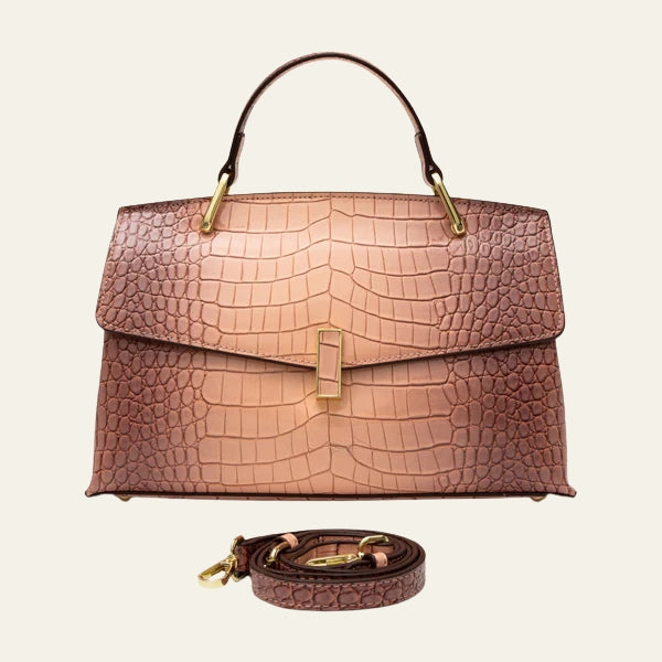 Kim's | Verona Croc-Embossed Top-Handle Handbag | Structured Handbag