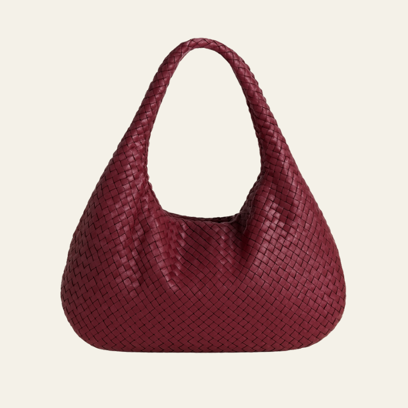 Kim's | Bordeaux Woven Hobo Bag | Medium Woven Carryall
