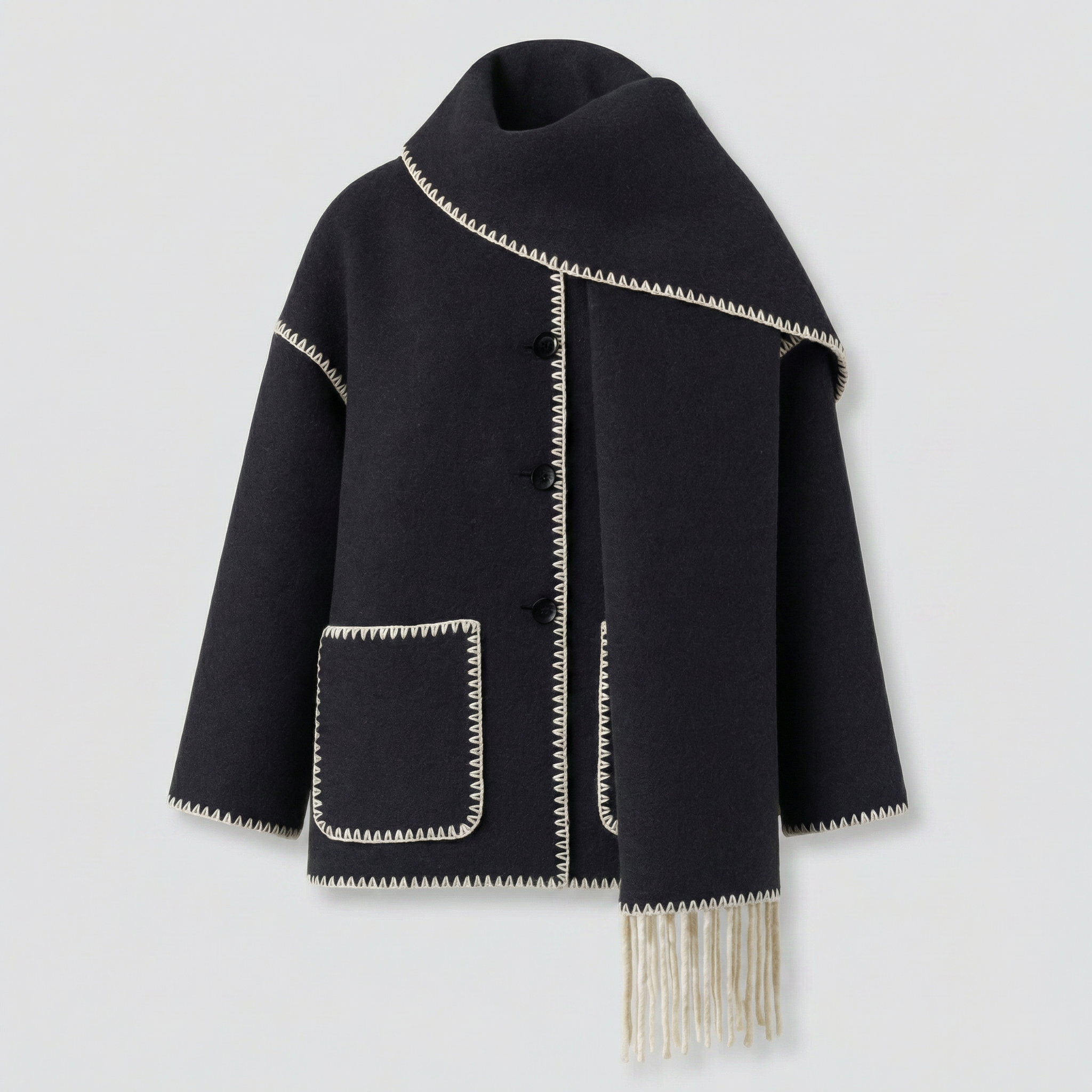 KIM'S | WOMEN'S COAT | LONGLINE | SCARF DETAIL