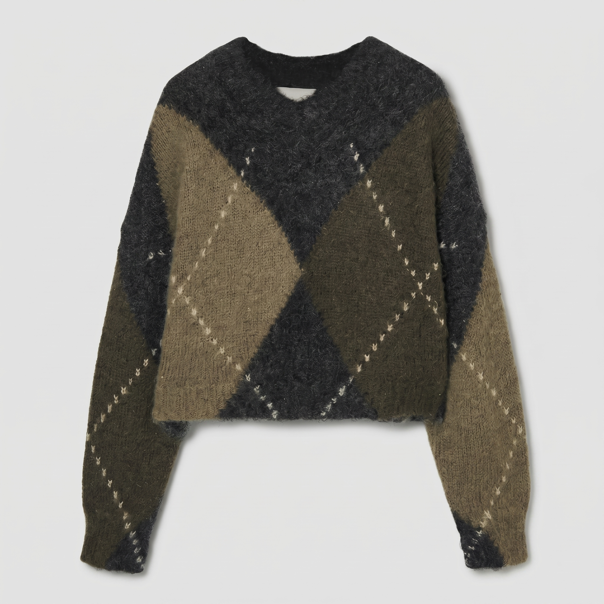 KIM'S | WOMEN'S SWEATER | ARGYLE | CROPPED